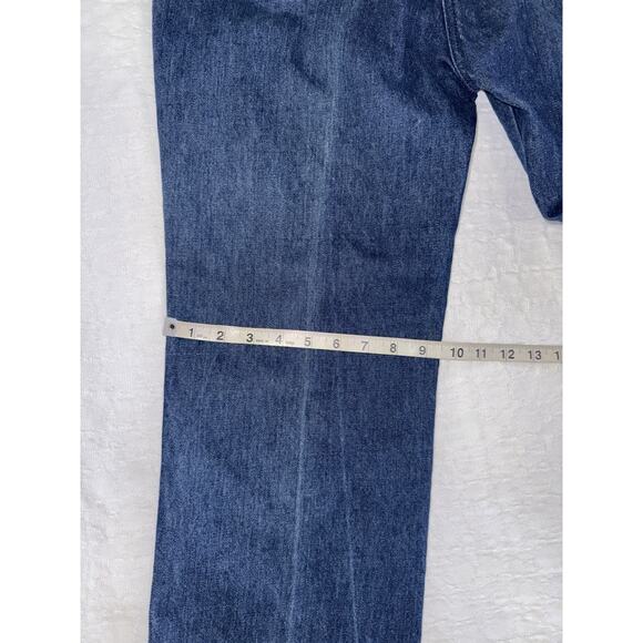 Vik Vizette Vtg 1970s Denim Jeans Embroidered Cockatoo Hippie Bell Bottom Sz 36 - Picture 13 of 16